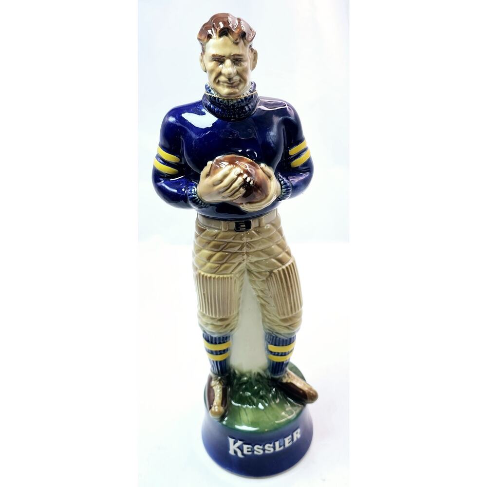 Vtg Kessler Whiskey Decanter EMPTY 1980 The Football Player Spirit of Sports #1